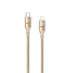 کابل USB-C به Lightning پورودو LED با طول 1.2m و روکش بافته