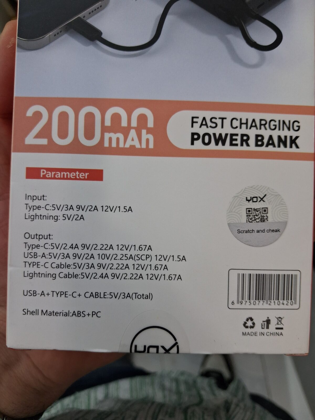 پاوربانک YOX مدل YP-868 ظرفیت ۲۰۰۰۰ میلی‌آمپرساعت - Image 2