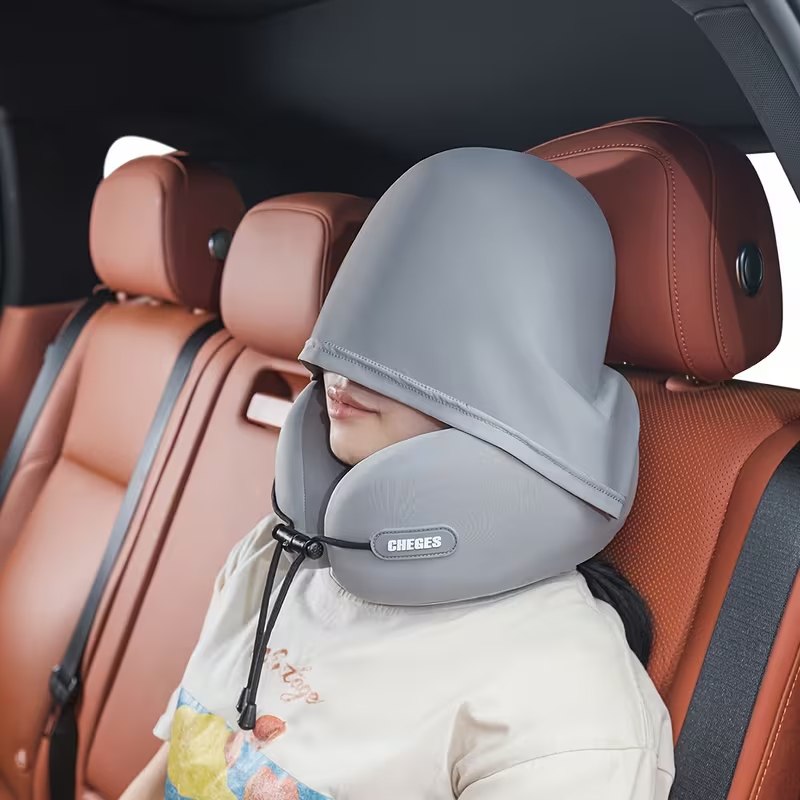 بالش گردنی U شکل کلاه\u200cدار CHEGES - 04 بالش گردنی U شکل کلاهدار CHEGES مدل Car Comfort Hooded - Image 4
