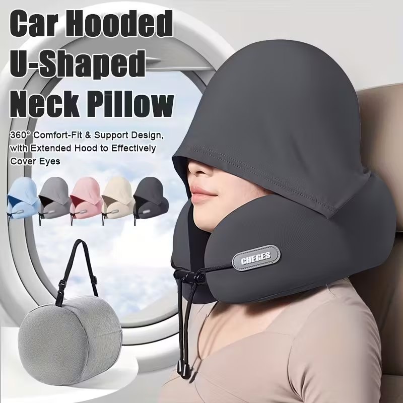بالش گردنی U شکل کلاه\u200cدار CHEGES - 05 بالش گردنی U شکل کلاهدار CHEGES مدل Car Comfort Hooded - Image 5