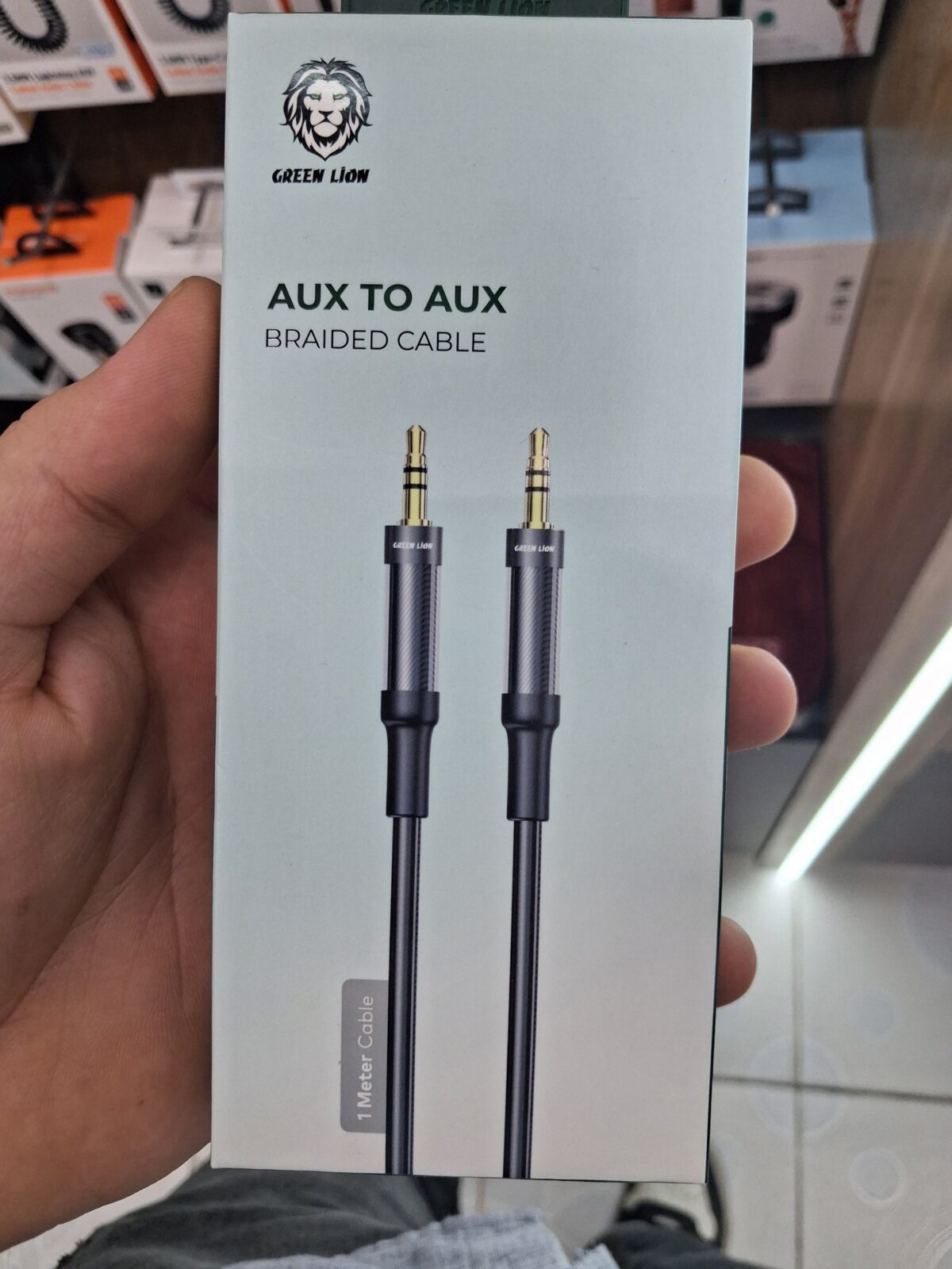 کابل AUX به AUX گرین لاین 1 متری مدل GNAUXTAUXC با روکش بافته - Image 2