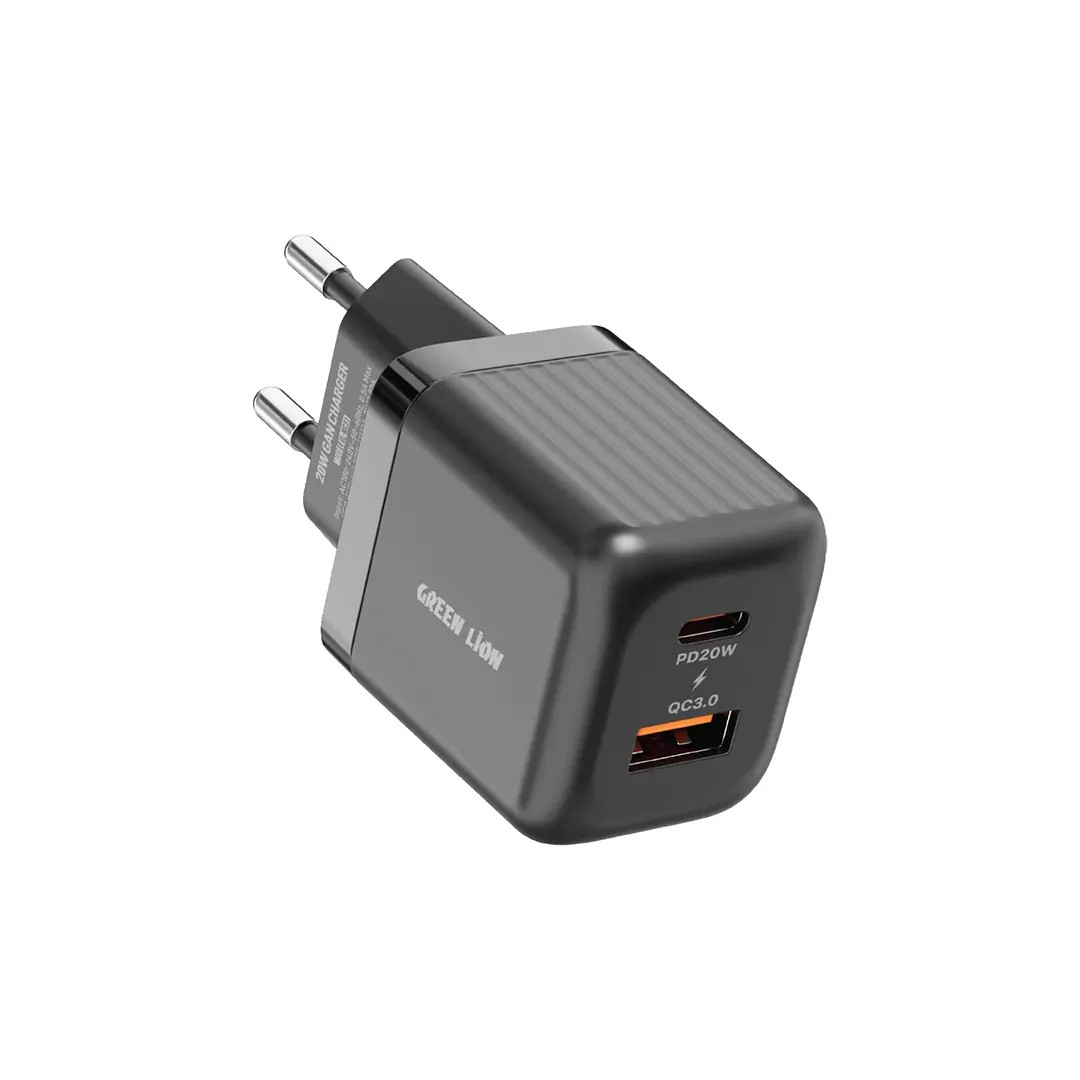 شارژر گرین لاین مدل GL-WC31 - 1 شارژر گرین لاین مدل GL-WC31 Ultra Compact GaN 20 وات با خروجی تایپسی و لایتنینگ - Image 1