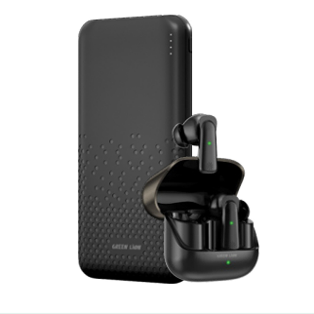 پاوربانک و هدفون گرین لاین مدل Rome TWS ست پاوربانک و هدفون TWS گرین لاین مدل Rome 10K و Earbuds - Image 1