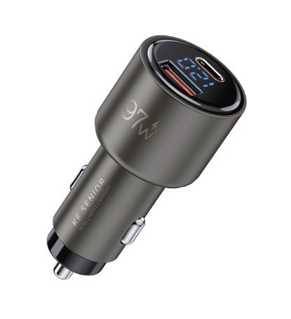 شارژر کی اف سنیور CH-165 - 01 شارژر فندکی 97 وات کی اف سنیور مدل CH-165 با خروجی تایپسی و USB - Image 1