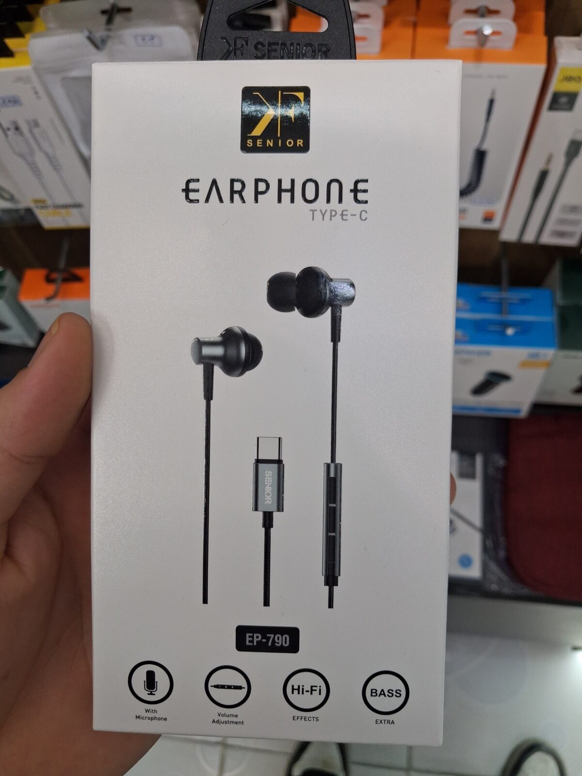 هندزفری تایپسی کی اف سنیور مدل EP-790 با میکروفون و کنترل حجم - Image 2
