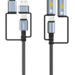 کابل شارژ و دیتا 6 در 1 کی اف سنیور مدل S-15 با فندک و چراغ LED