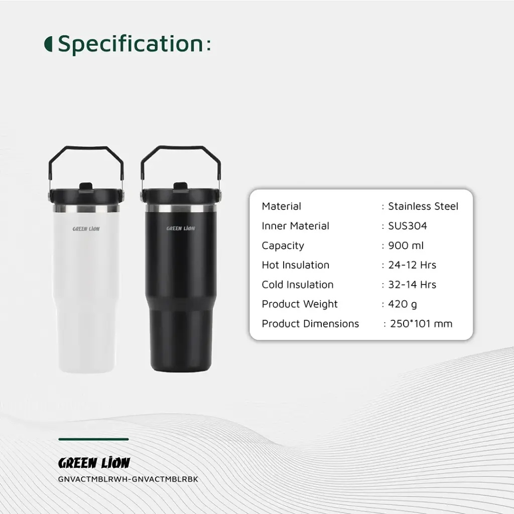 تراول ماگ گرین لاین مدل Vacuum Tumbler - 03 تراول ماگ گرین لاین مدل Vacuum Tumbler ظرفیت 900 میلیلیتر - Image 3