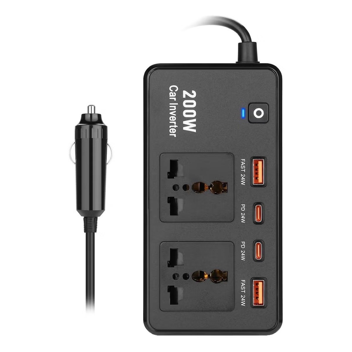 اینورتر خودرو ۲۰۰ وات جی بی کیو مدل VoltGo - 01 اینورتر خودرو ۲۰۰ وات جی بی کیو مدل VoltGo - Image 1