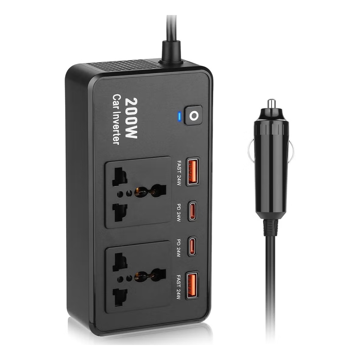 اینورتر خودرو ۲۰۰ وات جی بی کیو مدل VoltGo - 02 اینورتر خودرو ۲۰۰ وات جی بی کیو مدل VoltGo - Image 2
