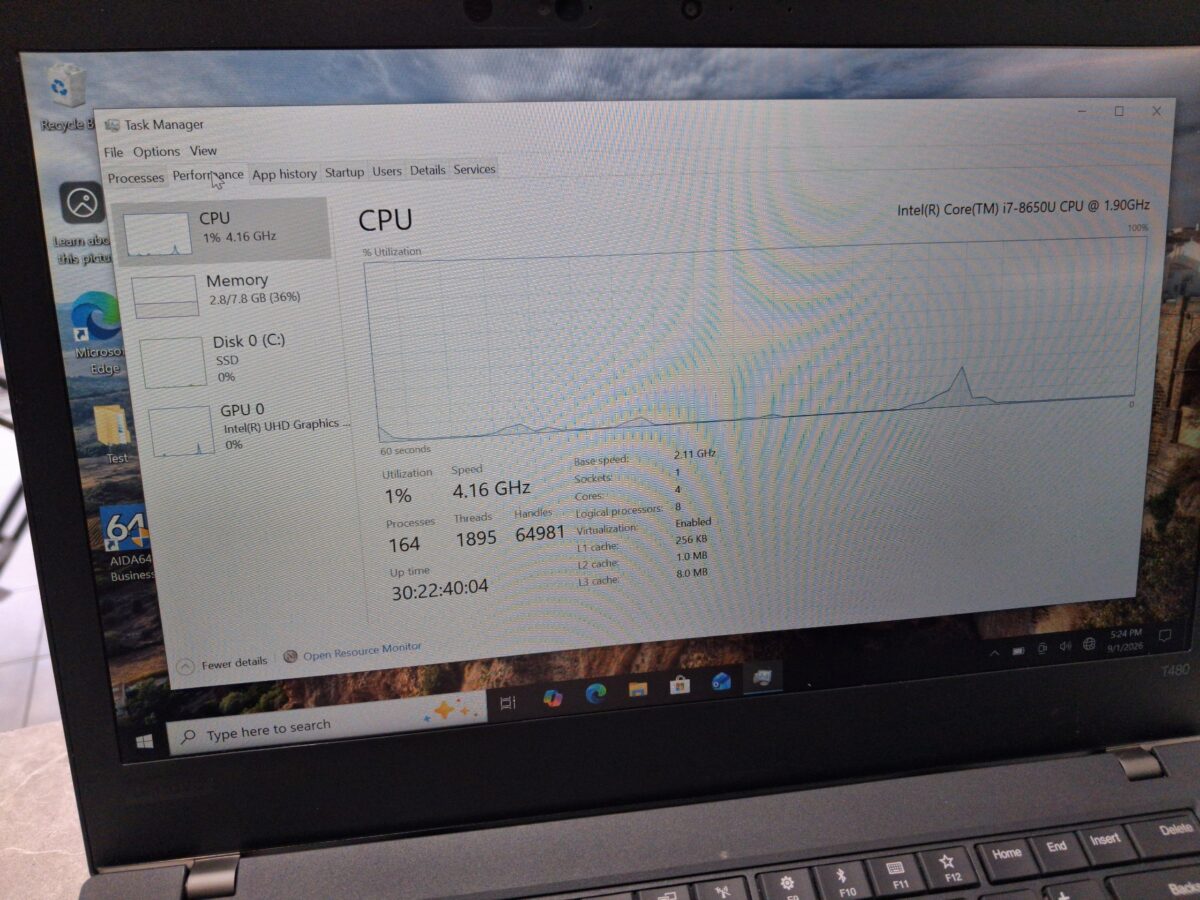 لپ تاپ لنوو مدل ThinkPad T480 پردازنده Core i7-8650U رم 8 گیگابایت حافظه 256 گیگابایت SSD صفحه لمسی - Image 5